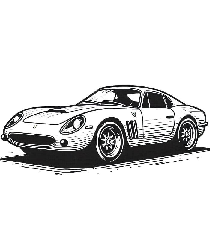 Renklendirilecek Ferrari Otomobili Boyama Sayfası