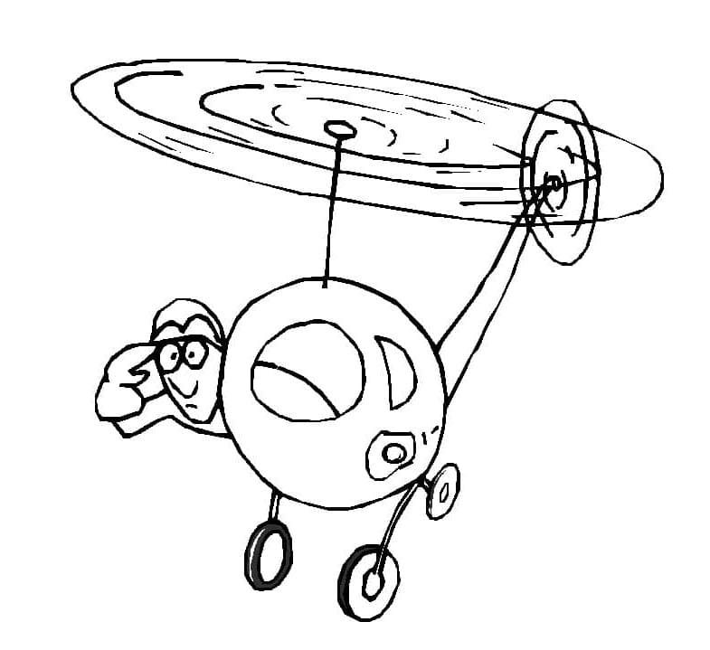 Renklendirilecek Helikopter Boyama Sayfası