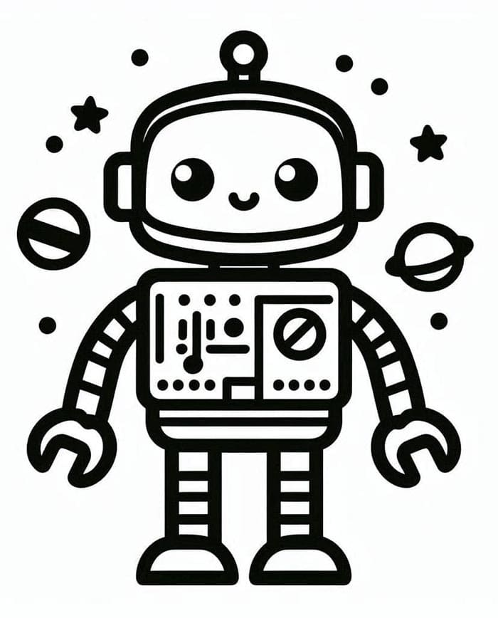 Robot Ücretsiz Görsel Boyama Sayfası