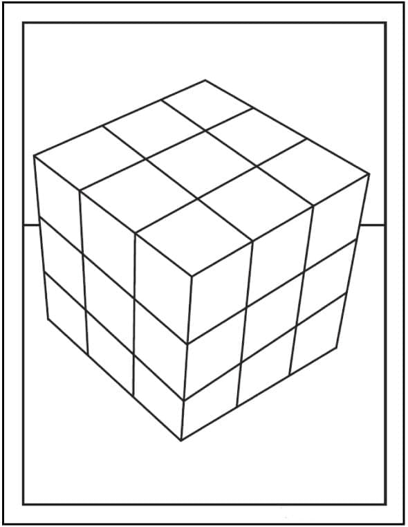 Rubik boyamak için Boyama Sayfası