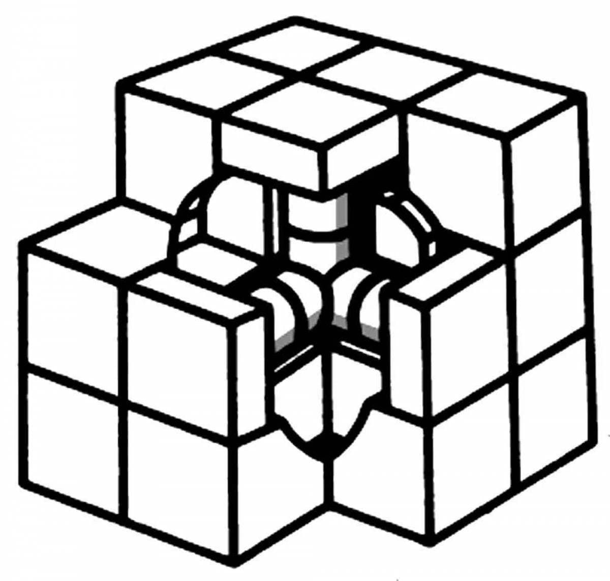 Rubik çocuklar için ücretsiz Boyama Sayfası