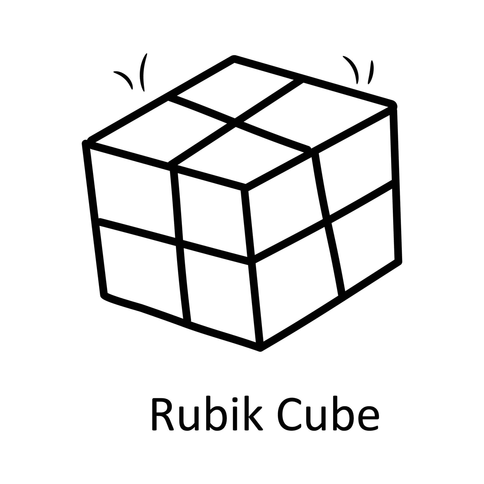 Rubik çocuklar için Boyama Sayfası