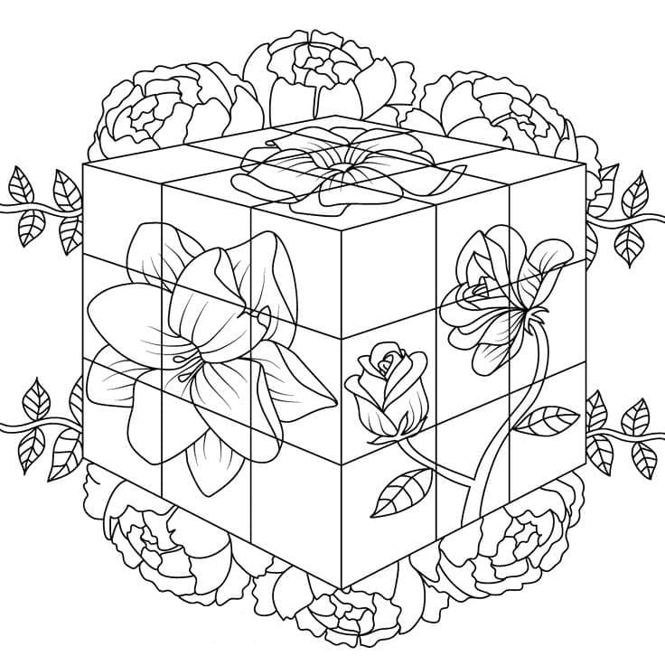 Rubik görsel Boyama Sayfası