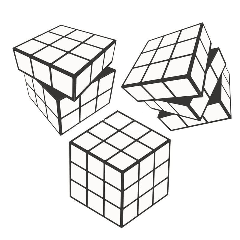 Rubik ücretsiz görsel Boyama Sayfası