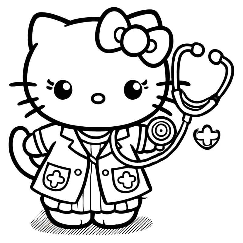 Serbest Hello Kitty Yazdır Boyama Sayfası