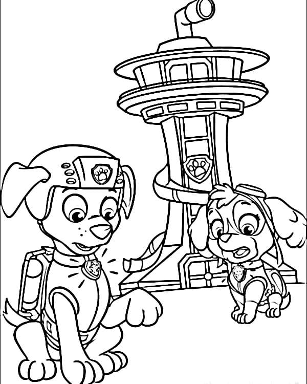 Sevgi dolu Paw Patrol Boyama Sayfası
