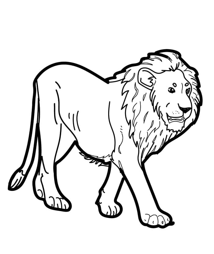 Sevimli Aslan Boyama Sayfası