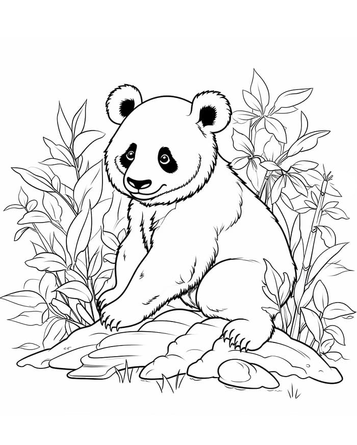 Sevimli Bir Panda Boyama Sayfası
