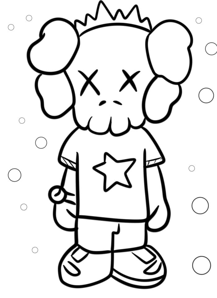 Sevimli Kaws Boyama Sayfası