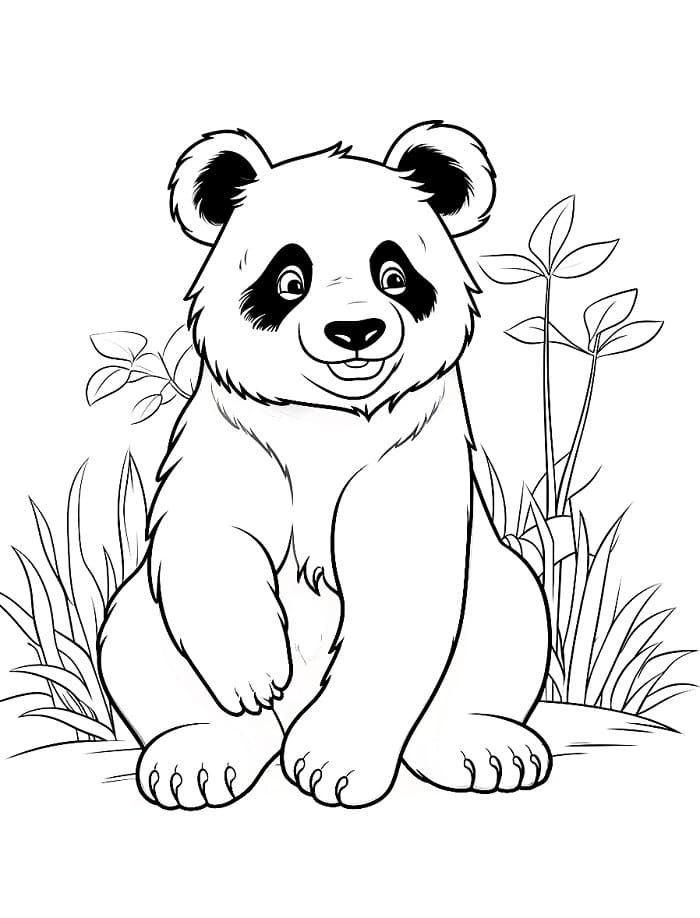 Sevimli Panda Boyama Sayfası