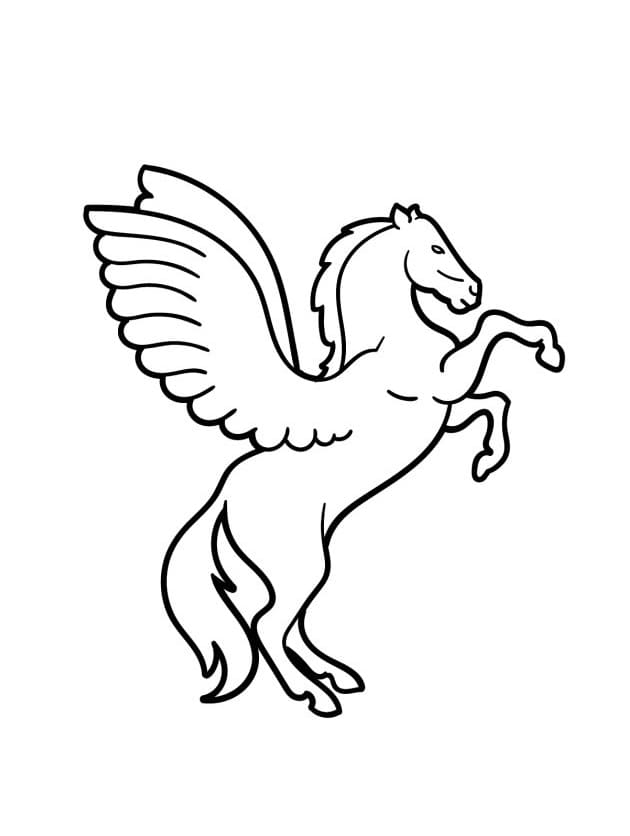Sevimli Pegasus Boyama Sayfası