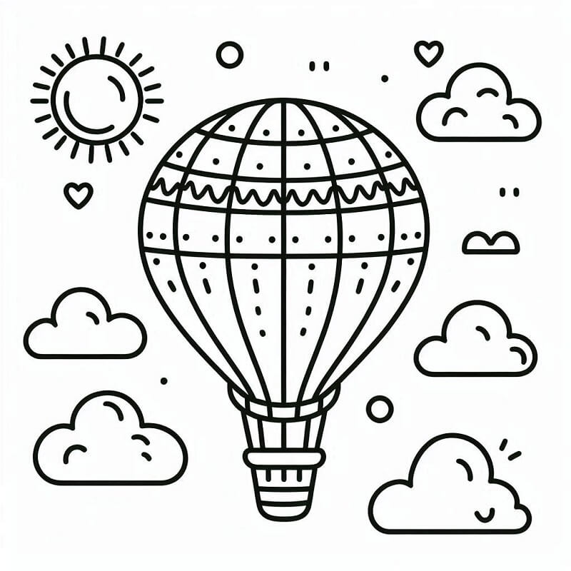 Sıcak Hava Balonu (4) Boyama Sayfası