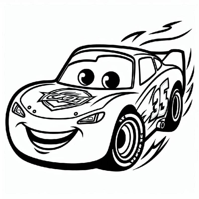 Şimşek McQueen (3) Boyama Sayfası