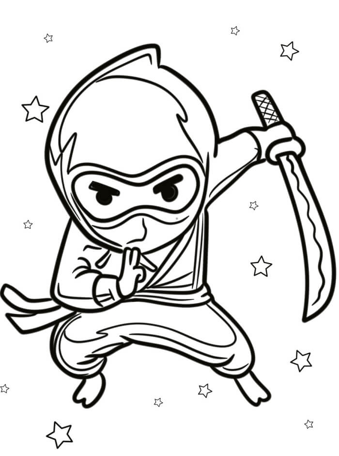 Şirin Ninja Boyama Sayfası