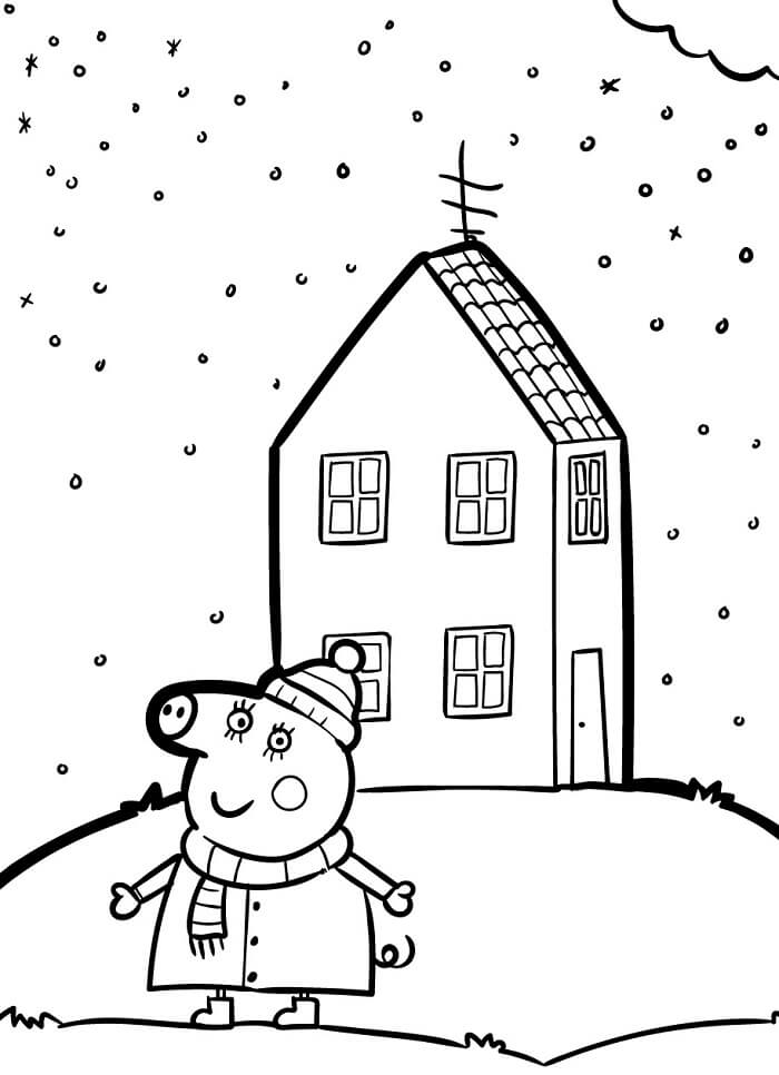 Şirin Peppa Pig Boyama Sayfası
