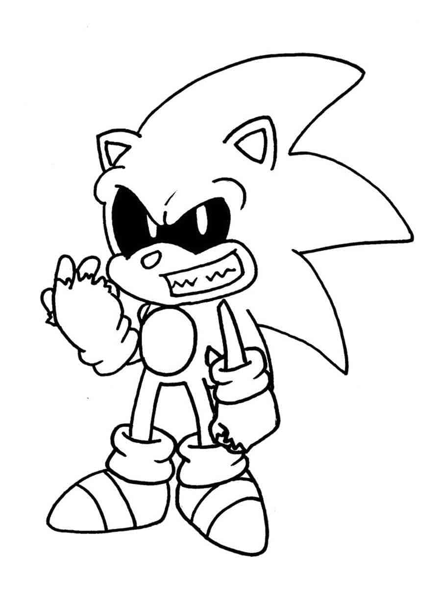 Sonic Exe Çocuklar İçin Boyama Sayfası
