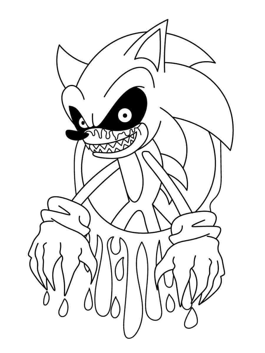 Sonic Exe Ücretsiz Resim Boyama Sayfası