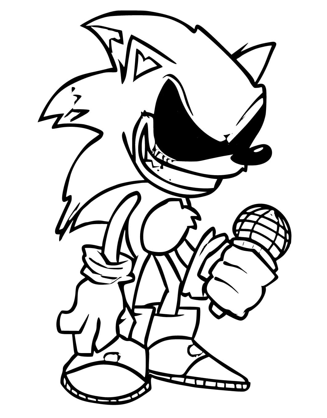 Sonic Exe Ücretsiz Boyama Sayfası