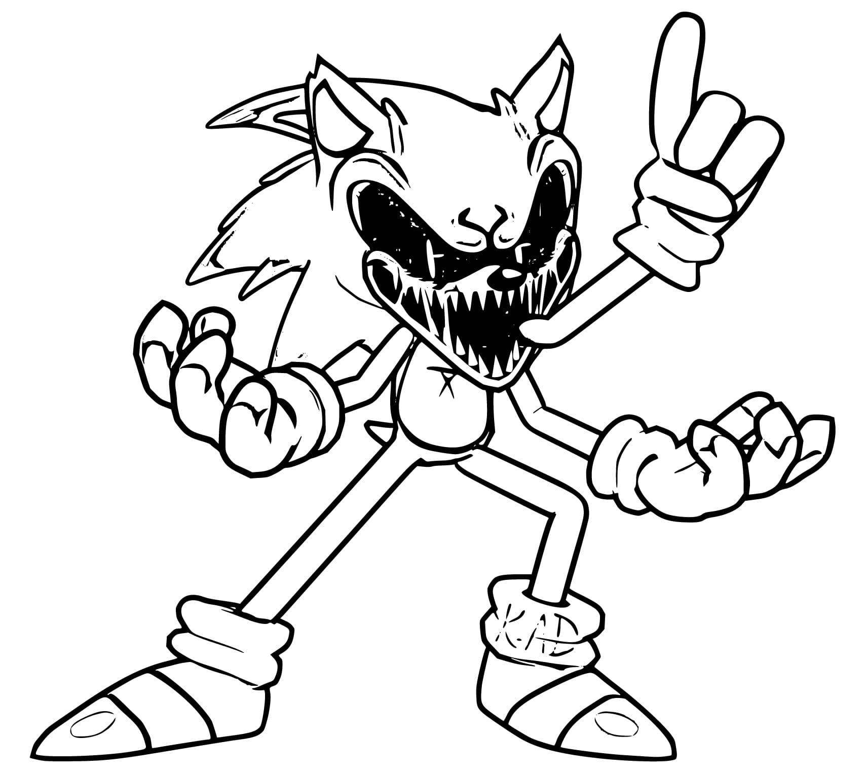 Sonic Exe Yazdır Boyama Sayfası