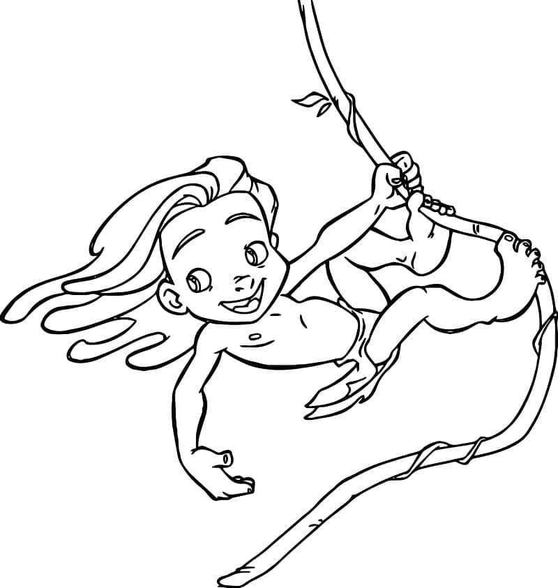 Tarzan Çizgi Boyama Sayfası