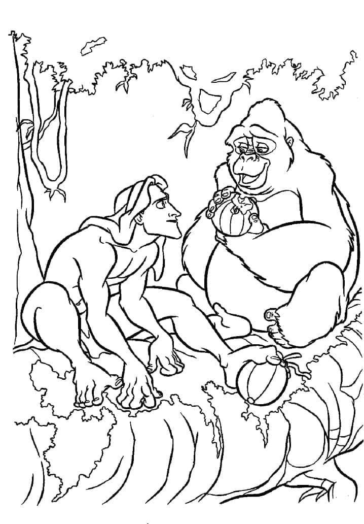 Tarzan Yazdırılabilir Boyama Sayfası