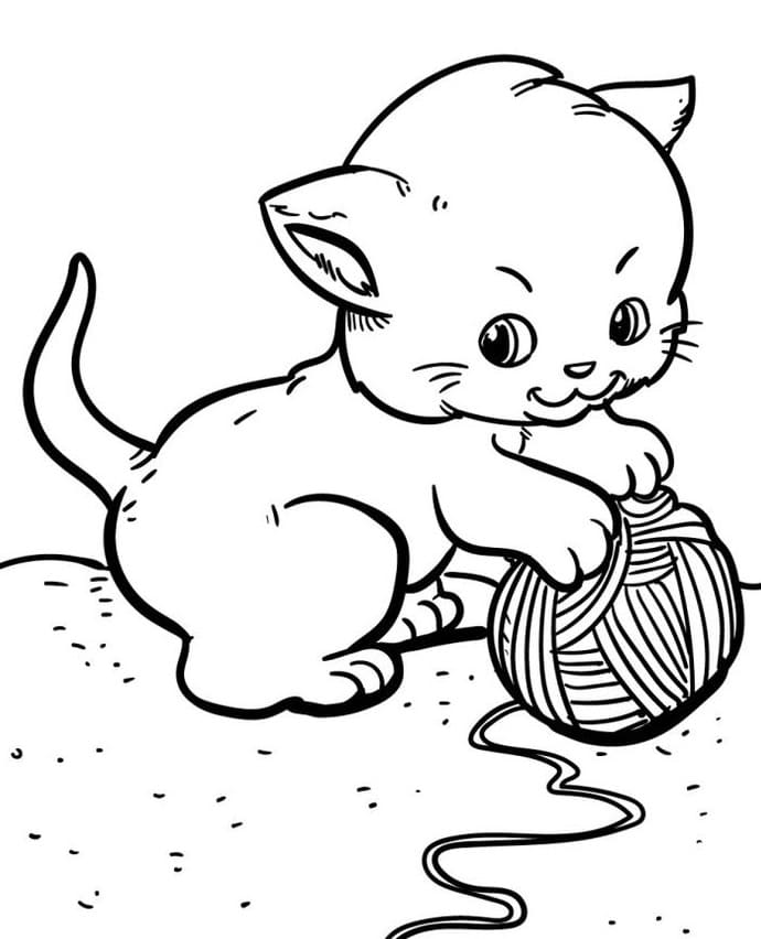 Tatlı Bir Kedi Boyama Sayfası