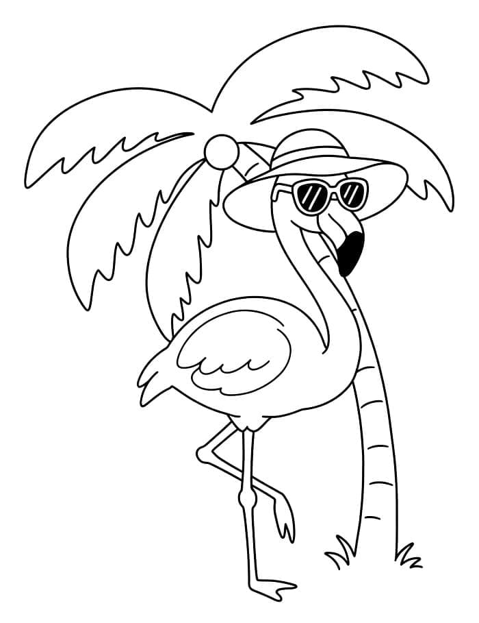 Tatlı Flamingo Boyama Sayfası