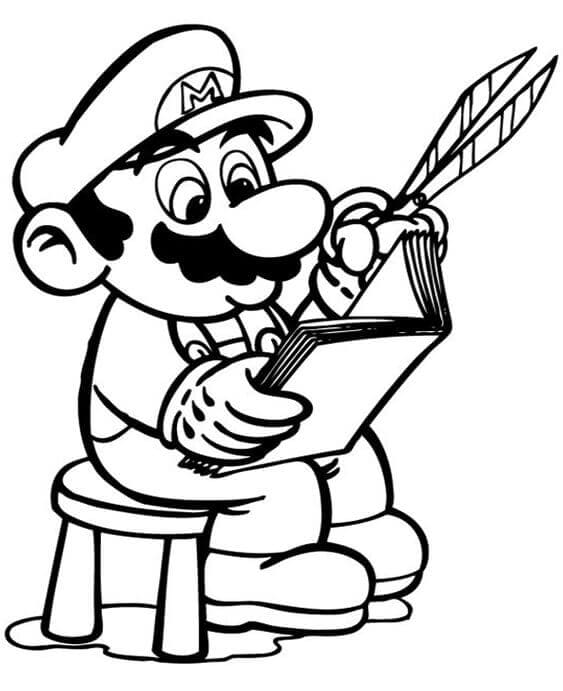 Tatlı Mario Boyama Sayfası
