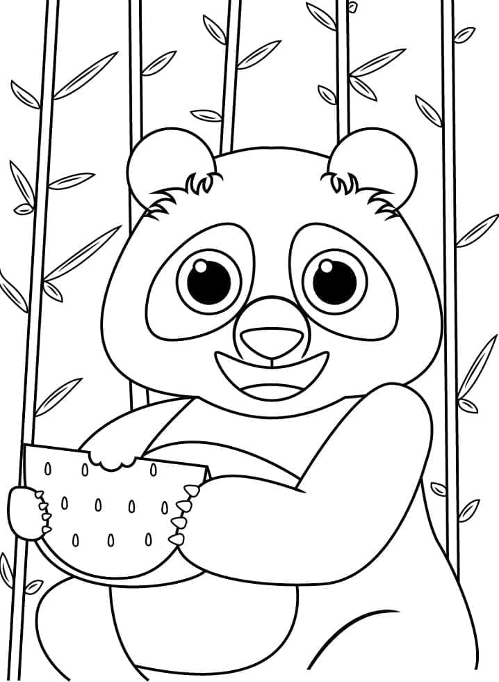 Tatlı Panda Boyama Sayfası