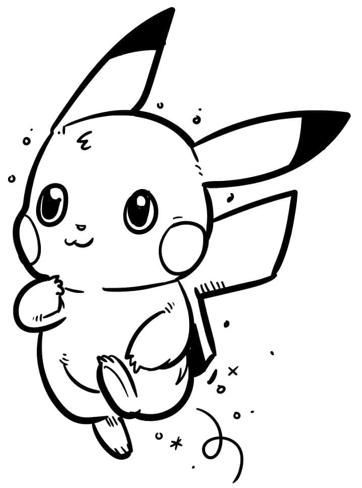 Tatlı Pikachu Boyama Sayfası