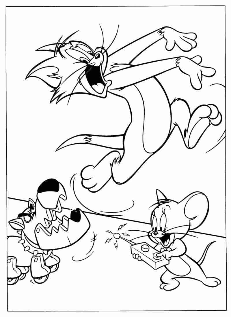 Tom ve Jerry Görseli Boyama Sayfası