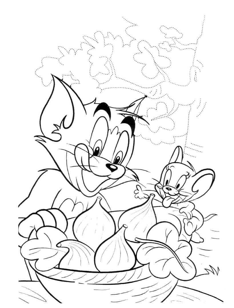 Tom ve Jerry Renklendirme Boyama Sayfası