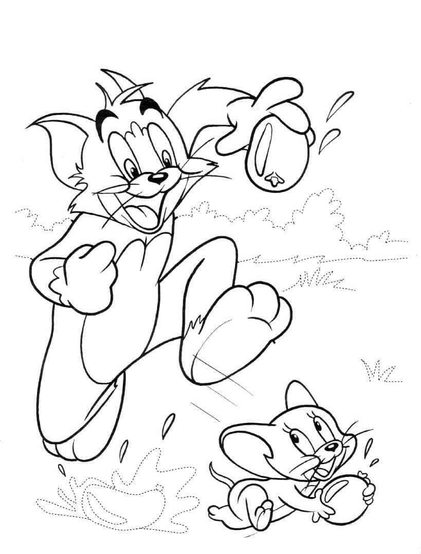 Tom ve Jerry Ücretsiz Boyama Sayfası