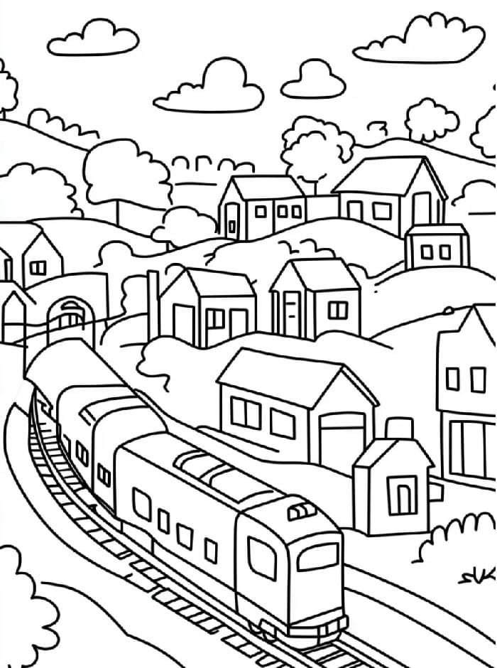 Tren Bedelsiz Resim Boyama Sayfası