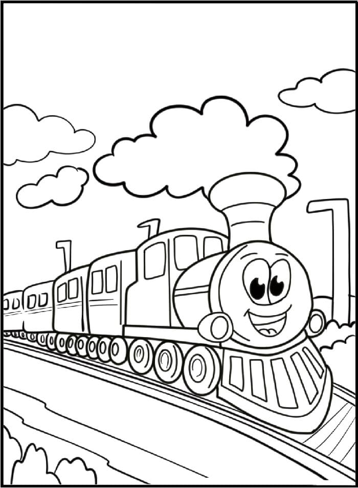Tren Bedelsiz Yazdırılabilir Boyama Sayfası