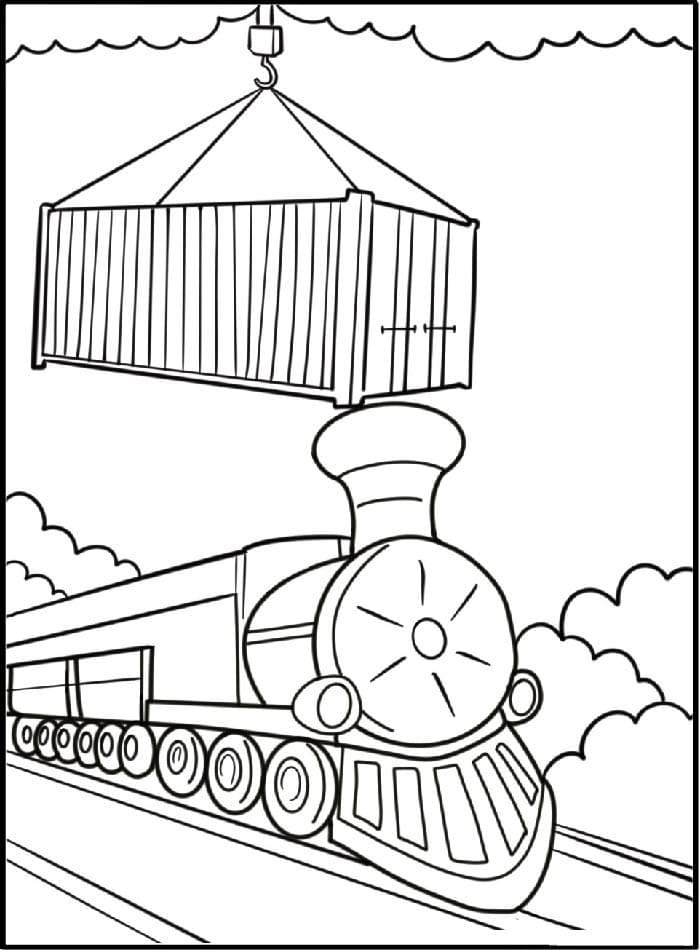 Tren Yazdırılabilir Boyama Sayfası