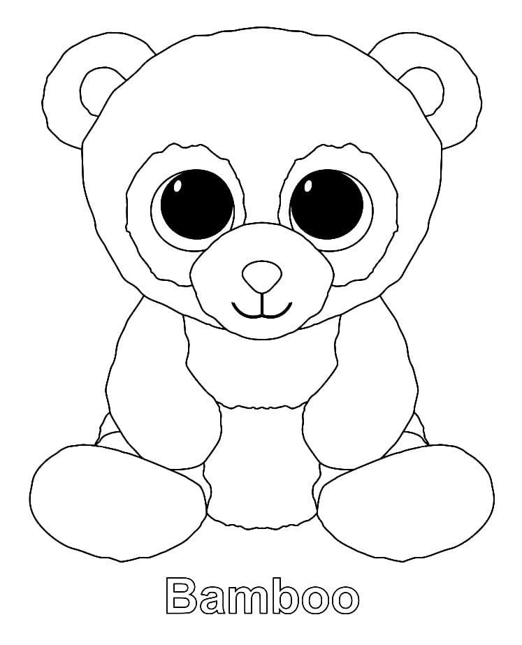 Ücretsiz Beanie Boo görsel Boyama Sayfası