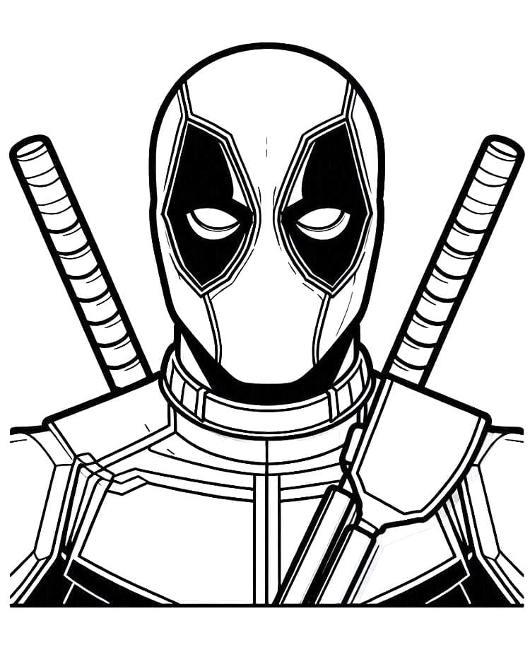 Ücretsiz Deadpool Görseli Boyama Sayfası