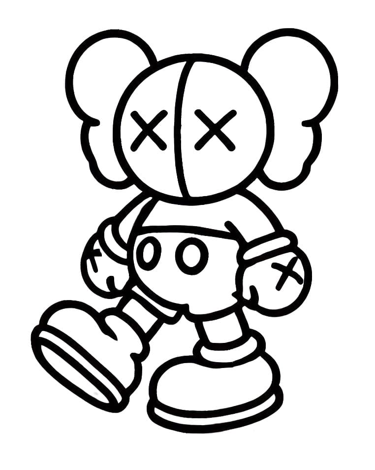 Ücretsiz Kaws yazdırmak için Boyama Sayfası