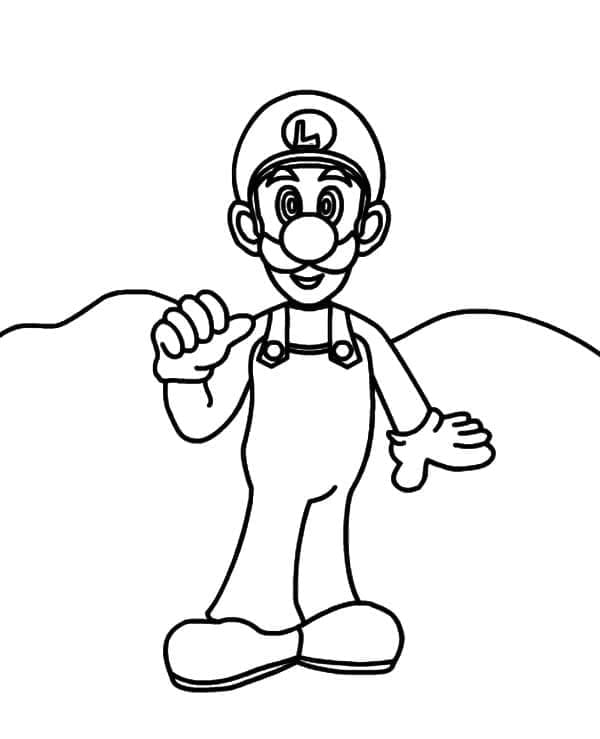 Ücretsiz Luigi görsel Boyama Sayfası