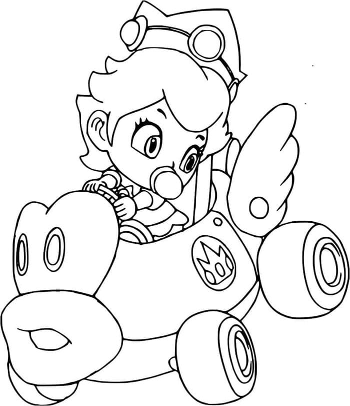 Ücretsiz Mario Kart yazdırılabilir Boyama Sayfası
