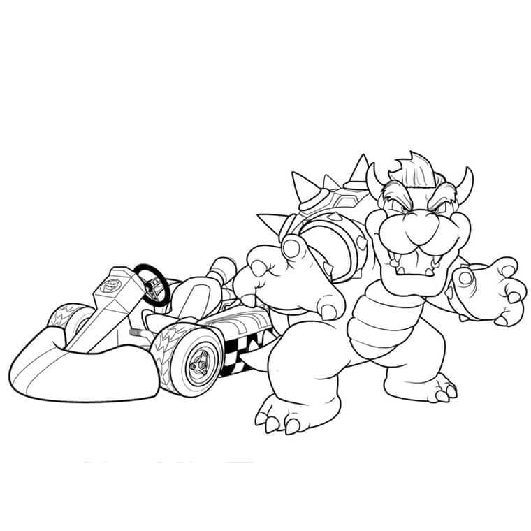 Ücretsiz Mario Kart yazdırmak için Boyama Sayfası