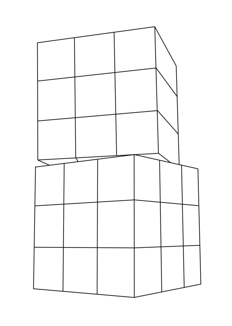 Ücretsiz Rubik yazdırmak için Boyama Sayfası