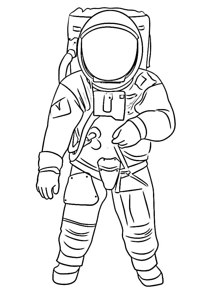 Ücretsiz Yazdırılabilir Astronot Boyama Sayfası