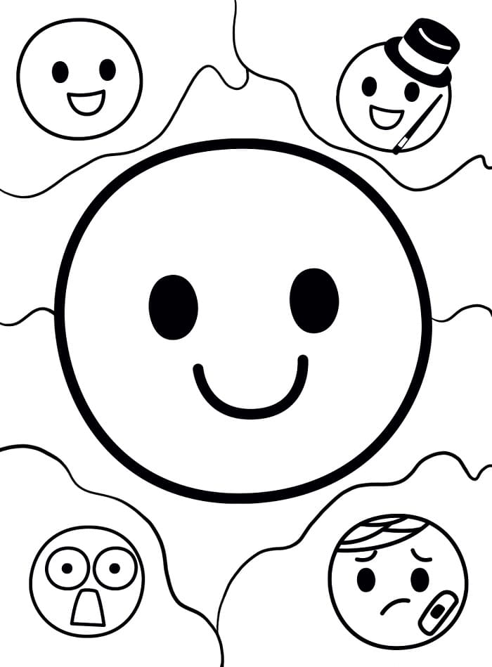 Ücretsiz Yazdırılabilir Emoji Boyama Sayfası