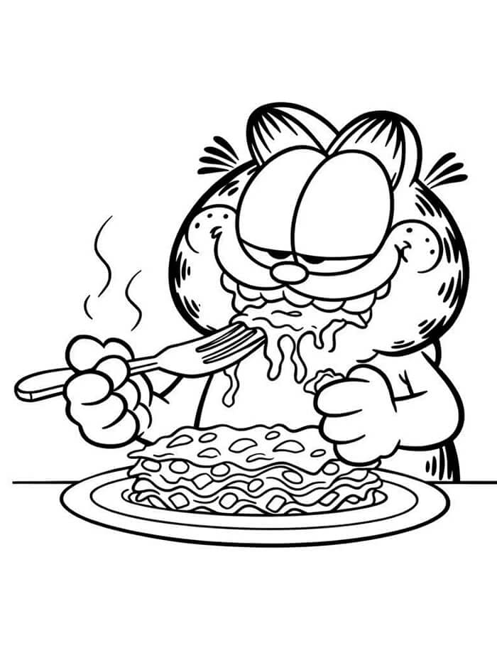 Ücretsiz Yazdırılabilir Garfield Boyama Sayfası