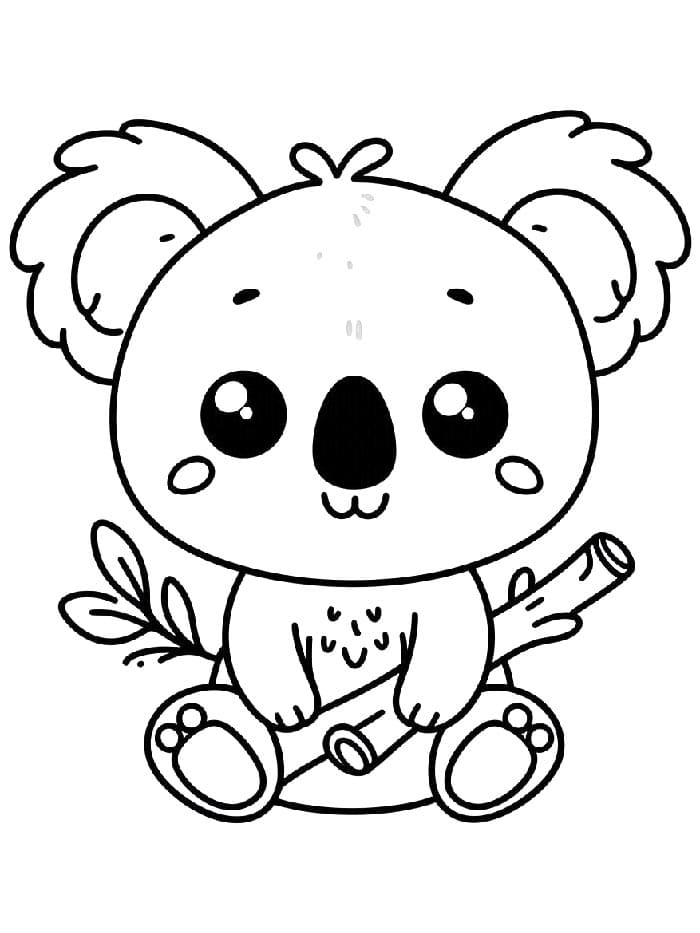 Ücretsiz Yazdırılacak Koala Boyama Sayfası