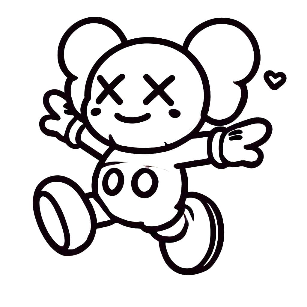Ücretsiz yazdırılabilir Kaws Boyama Sayfası