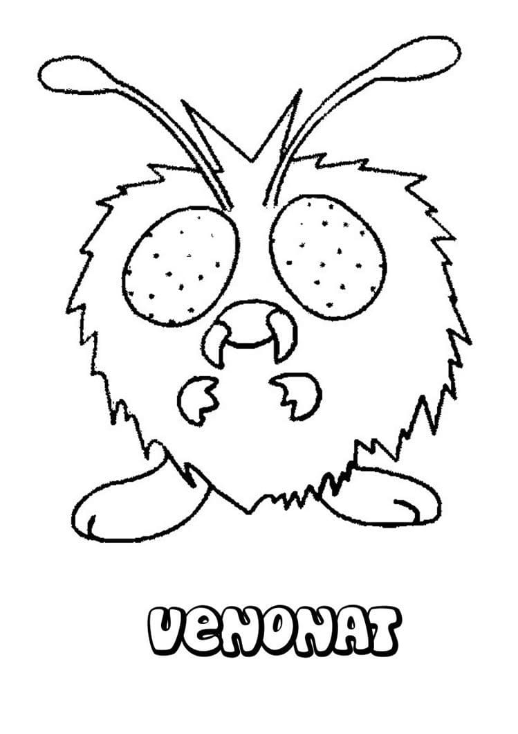 Venonat Pokemon Boyama Sayfası