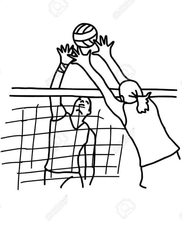 Voleybol oyna Boyama Sayfası